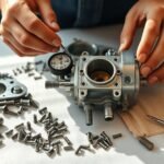 reassemble carburetor components carefully